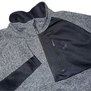 Spyder Men's Half Zip Sweater Gait Knit Pullover Jacket XXL Gray/Charcoal